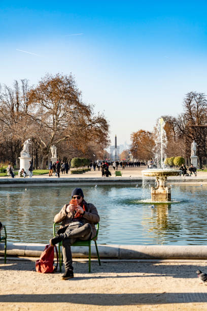 percorso 2019 nel giardino delle tuileries. parigi, francia - paris france heterosexual couple couple french culture foto e immagini stock