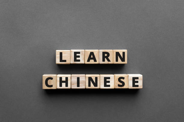 istock Learn chinese - words from wooden blocks with letters 1197306556