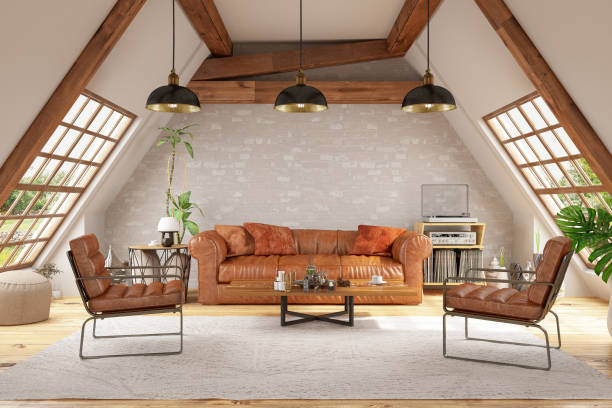 istock Triangle Shaped Attic Concept Living Room 1197307038