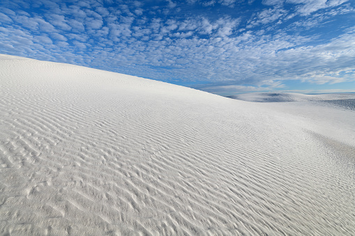 Sand ripples in the dunes at White Sands National Park in New Mexico