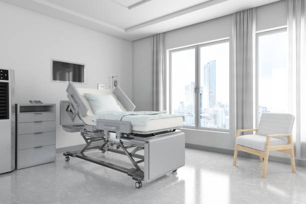 istock Electrical Adjustable Patient Bed in Hospital Room 1197309670