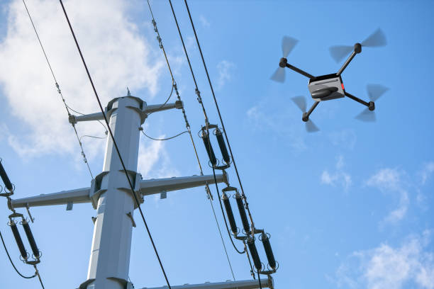 istock drone inspecting electricity power lines 1197313322
