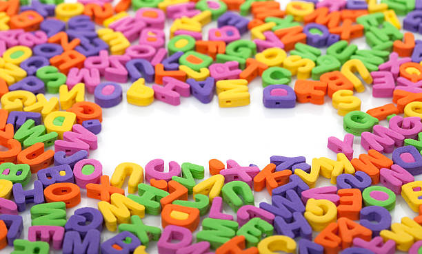 Multicolor copyspace letters stock photo