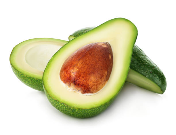 istock Fresh ripe avocado isolated on white background. 1197316485