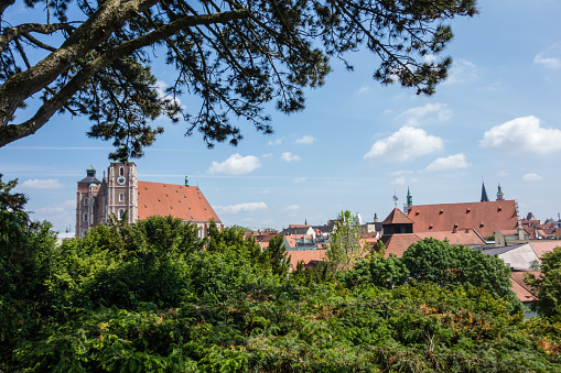 Panorama of Ingolstadt with church, Bavaria Germany