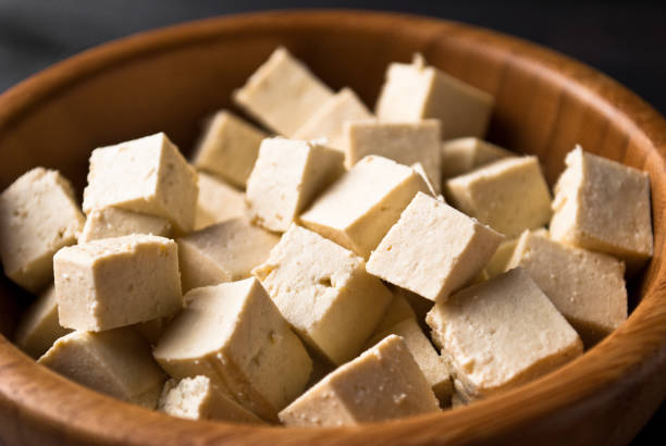 istock Cubes of raw tofu 1197319026