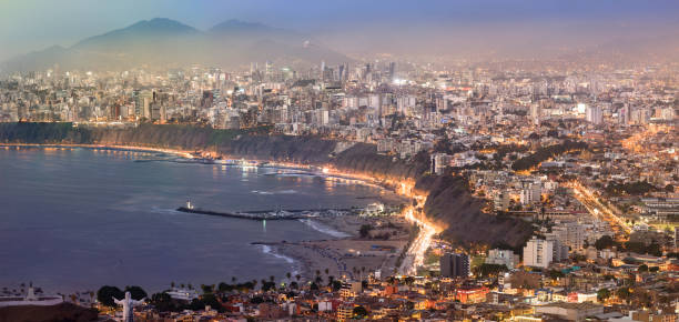 istock Panoramic view of Lima city at night, Peru 1197323008