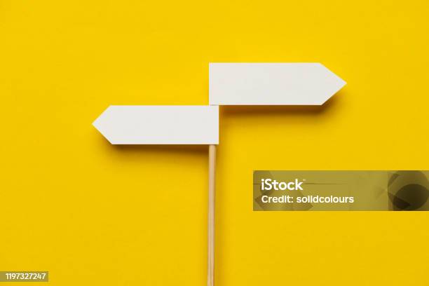 Two Way Stock Photo - Download Image Now - Choice, Direction, Two Objects