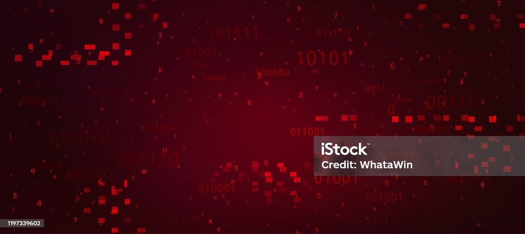 Abstract Red Background With Binary Code Malware Or Hack Attack Concept ...
