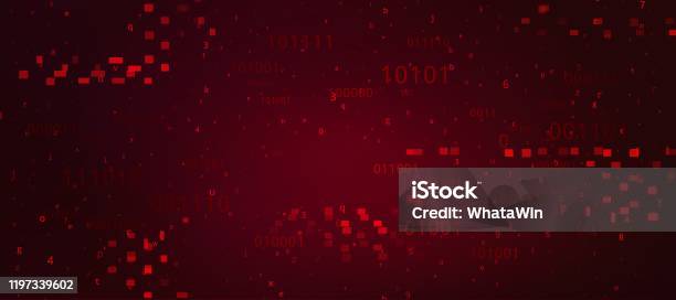 Abstract Red Background With Binary Code Malware Or Hack Attack Concept ...