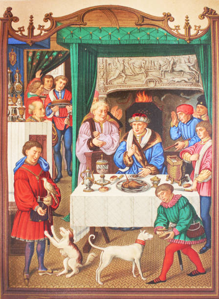 istock King with his servants, eating. In a vintage book The Gospels, edited by Curmet, 1863, Paris 1197343950