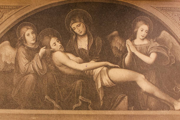 我們的夫人對死去的救世主由弗朗切斯科·弗蘭西婭在一本老式書基督的肖像，由k.a.費舍爾，1896年，莫斯科。 - francia 幅插畫檔、美工圖案、卡通及圖標