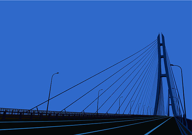 ilustrações de stock, clip art, desenhos animados e ícones de ponte de tirantes - cable stayed bridge illustrations