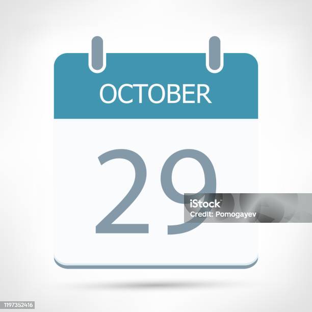 29 Oktober Kalendersymbol Kalender Flache Designvorlage Stock Vektor