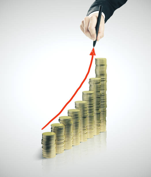 istock Businessman hand drawing red arrow 1197355250