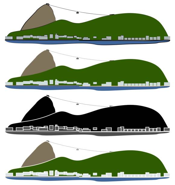 sugar loaf wzgórzu miasta rio de janeiro. - urca stock illustrations