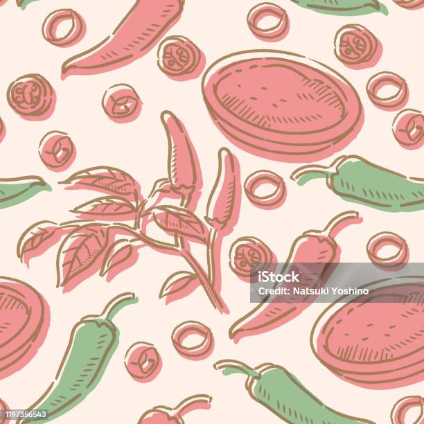 Chilli Powder Pattern Seamless Pattern With Chilli Pepper Stock Illustration - Download Image ...
