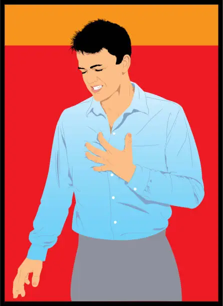 Vector illustration of chest pain