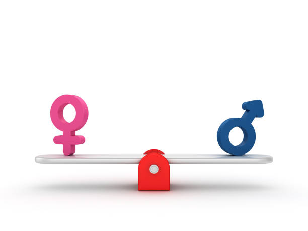 istock Seesaw Scale with Gender Symbols - 3D Rendering 1197364583