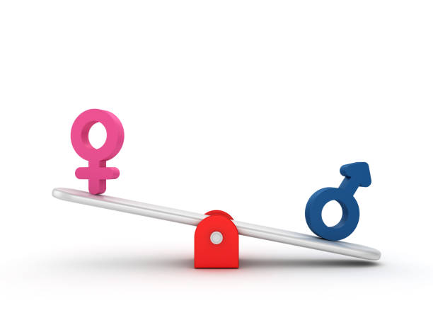 istock Seesaw Scale with Gender Symbols - 3D Rendering 1197364595