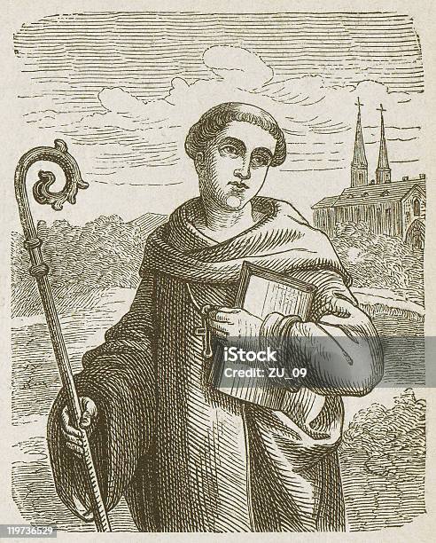 Bernard Di Clairvaux 1153 1090 - Immagini vettoriali stock e altre immagini di Abbazia - Abbazia, Monaco, Cristianesimo