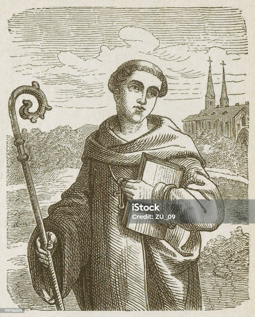 Bernard de Clairvaux (1090 – 1153 - Royalty-free Abadia Ilustração de stock