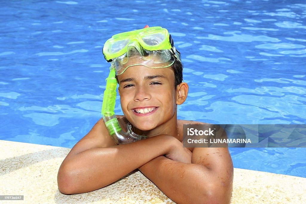 boy happy teenager vacation swimming poo  Adolescence Stock Photo