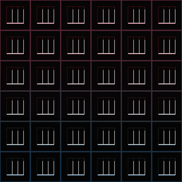Facade of abstract modern apartment house. Architectural pattern. Illustration.