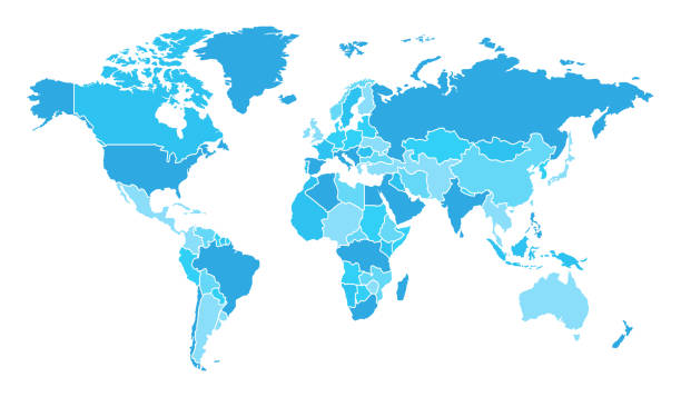 подробная карта мира со странами - globe politics topography world map stock illustrations