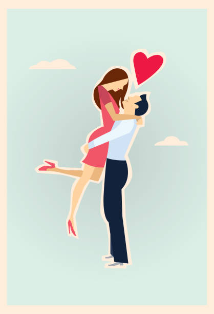 liebe valentine - love valentines day heart shape kissing stock-grafiken, -clipart, -cartoons und -symbole