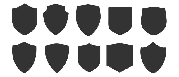kolekcje kształtów tarcz i emblematów - grzbiet górski stock illustrations