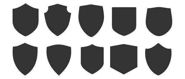 Shield and Emblem Shape Collections Shield and Emblem Shape Collections mountain ridge stock illustrations