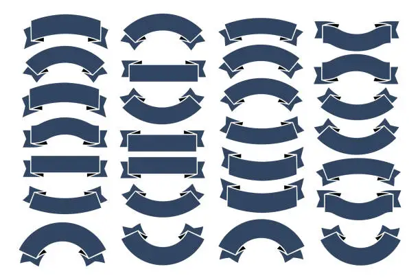 Vector illustration of Set of Ribbons, Banners, badges, Labels