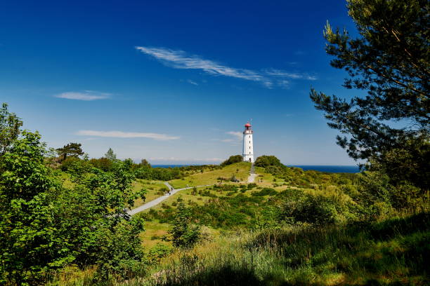 istock view on lighthouse lighthouse Dronbusch on island Hiddensee 1197386291