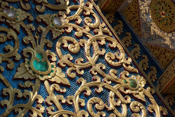 istock Golden texture in lanna thai temple 1197387187