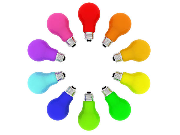 Des ampoules kaléidoscope de couleurs arc-en-ciel - Photo