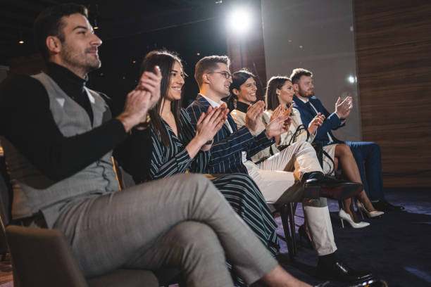 istock Businesspeople clapping at the conference host 1197388869