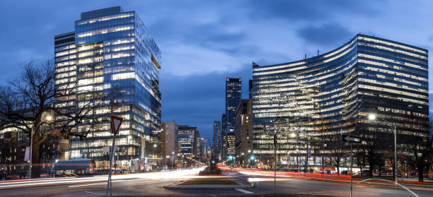 Toronto City Skyline - University Avenue at Dusk