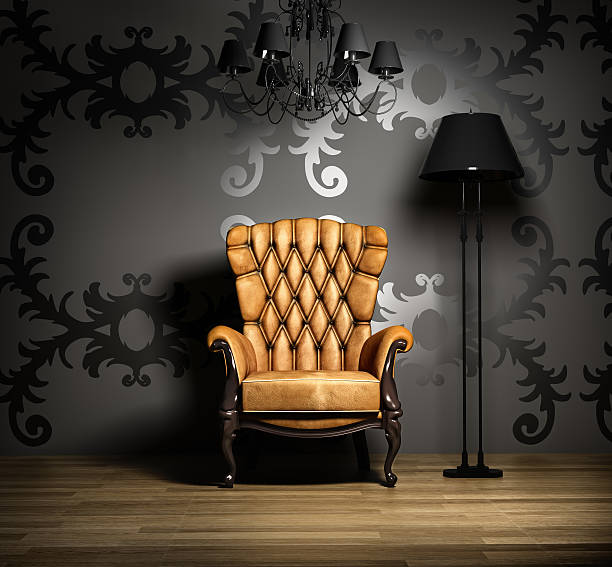 intérieur vintage - fauteuil baroque photos et images de collection