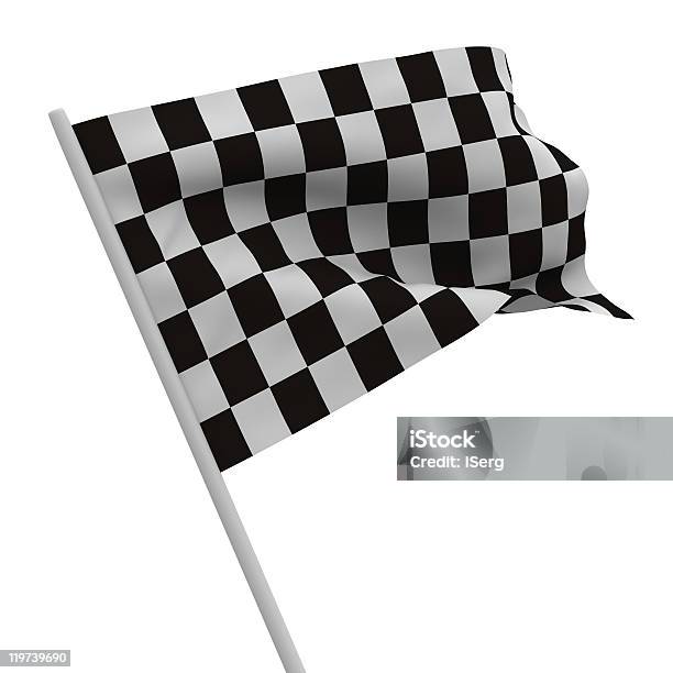 Beenden Zielflagge Auf Weißem Hintergrund Isolierte 3dbild Stockfoto und mehr Bilder von Zielflagge