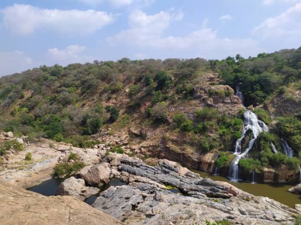 istock Water fall on hill station with full greenery 1197402903
