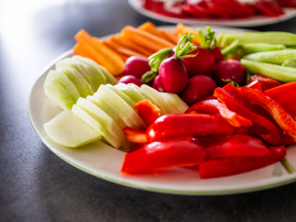 istock Appetizer - bell pepper, carrots, kohlrabi, radish, cucumber 1197410095
