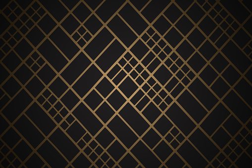 luxury abstract gold triangle pattern tile on black background