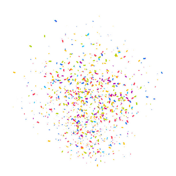 istock Confetti burst vector illustration. Color ribbons and streamers. Birthday party background 1197420302
