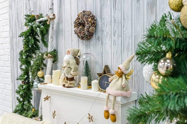 istock Beautiful interior with Christmas tree. New Year's Eve. 1197421954