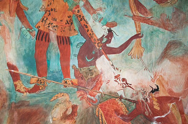 Fragment of a fresco at the Griffith Observatory in Los Angeles, California, USA.