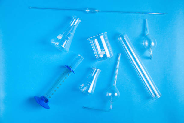 istock Science glass flasks in chemistry laboratory. 1197424181