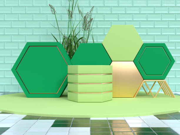 istock green scene geometric shape set podium 3d rendering 1197424369