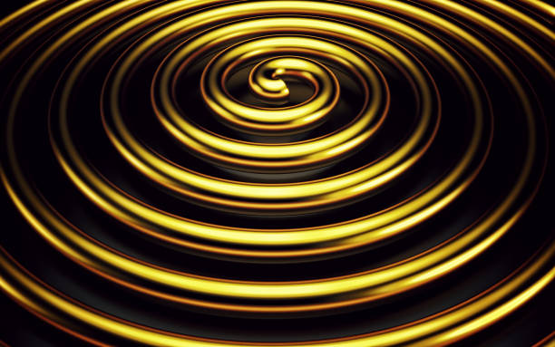 istock Gold wavy background color splash, elegant classy design. 3d render 1197424979