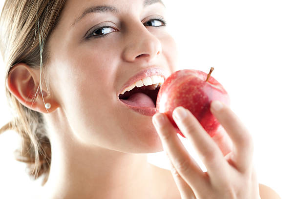 istock Beauty With A Red Apple 119742863